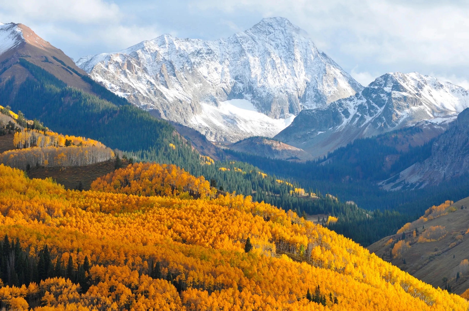 Image of a valley with mountains behind it, located in Colorado
